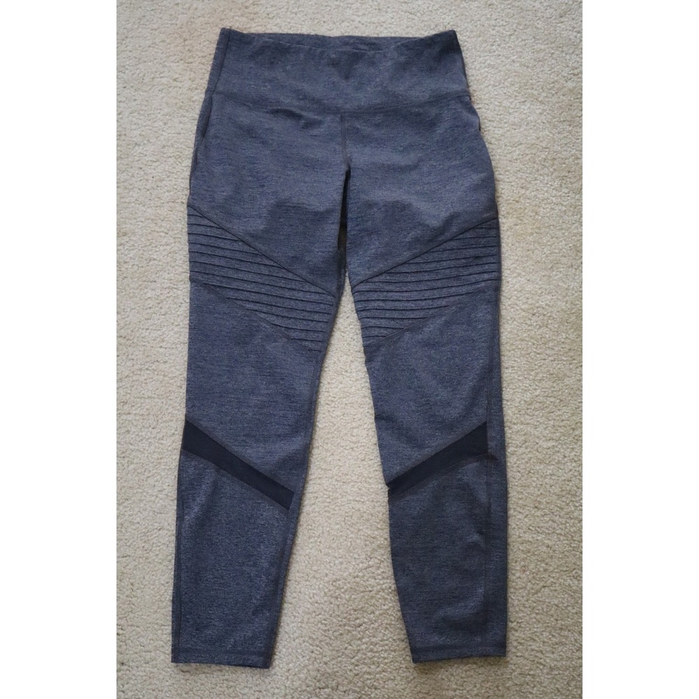 Active Moto Athleisure Old Navy Leggings Large Gray High Waisted Go-Dry Ribbed